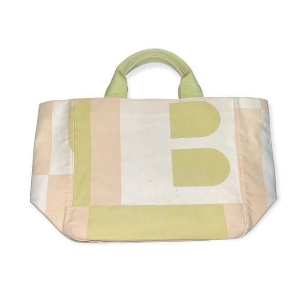 BALLY Canvas Handbag in Cream/Green/Beige Classic Tote - Picture 16 of 16